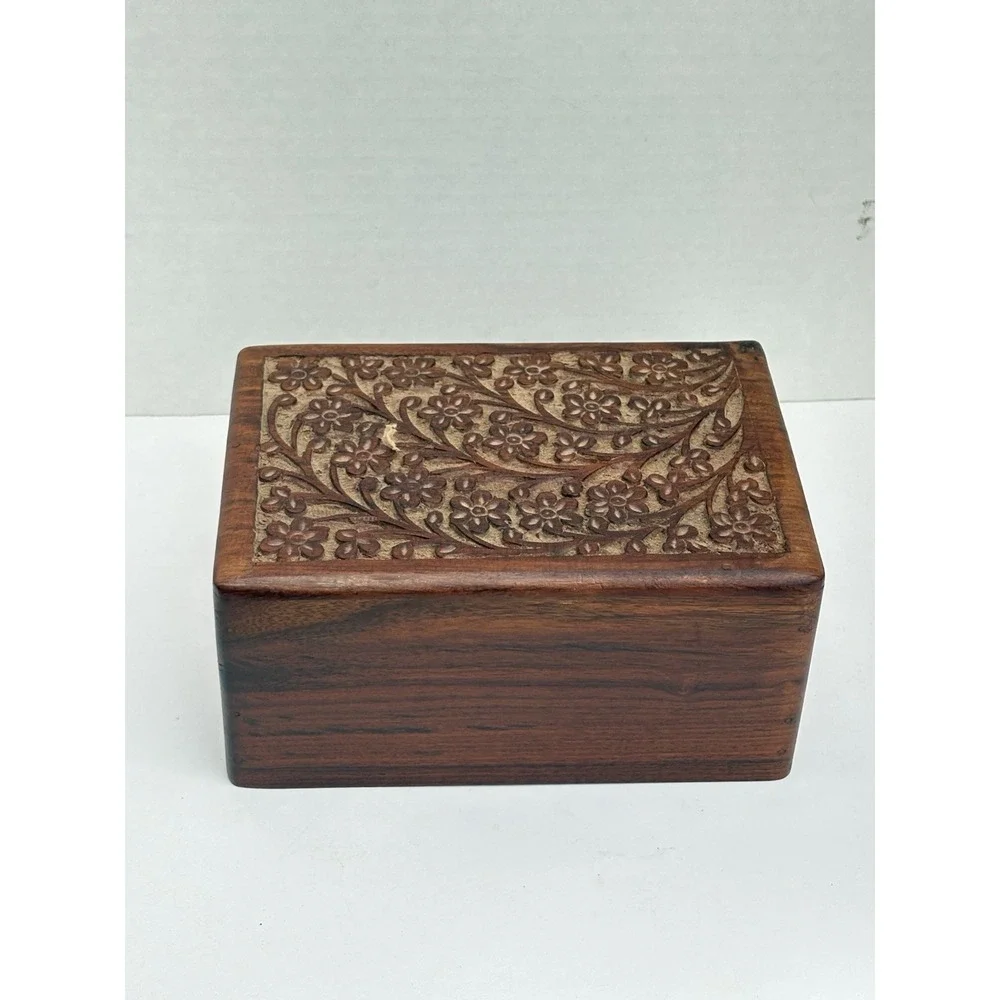 Tree of Life Pet Urn SMALL Keepsake Engraved Wooden Natural Rosewood Box